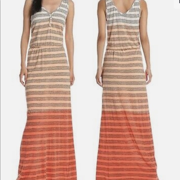 LAmade Dresses & Skirts - LAmade orange white and black summer maxi dress